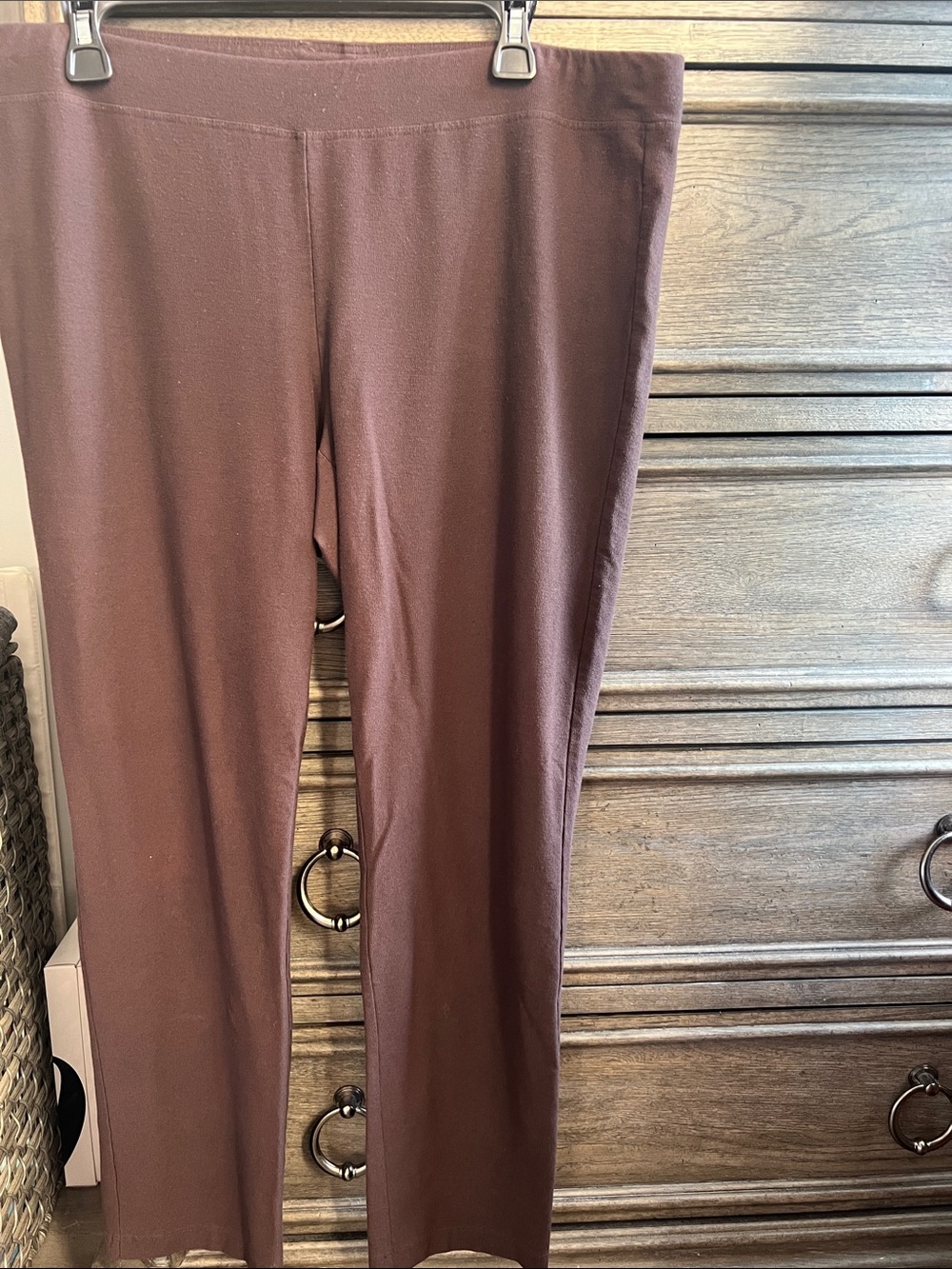 Eileen Fisher Stretch Crepe Brown Large Easy chic